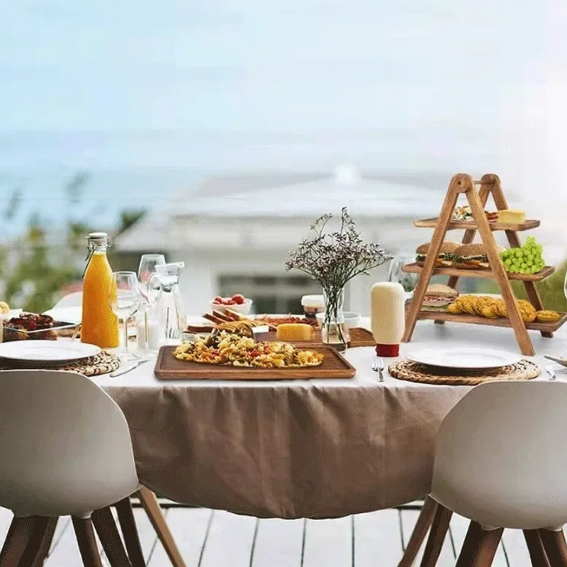 3 Tier Serving Tray Wood Tiere - Bamboo Cutlery recension och pris