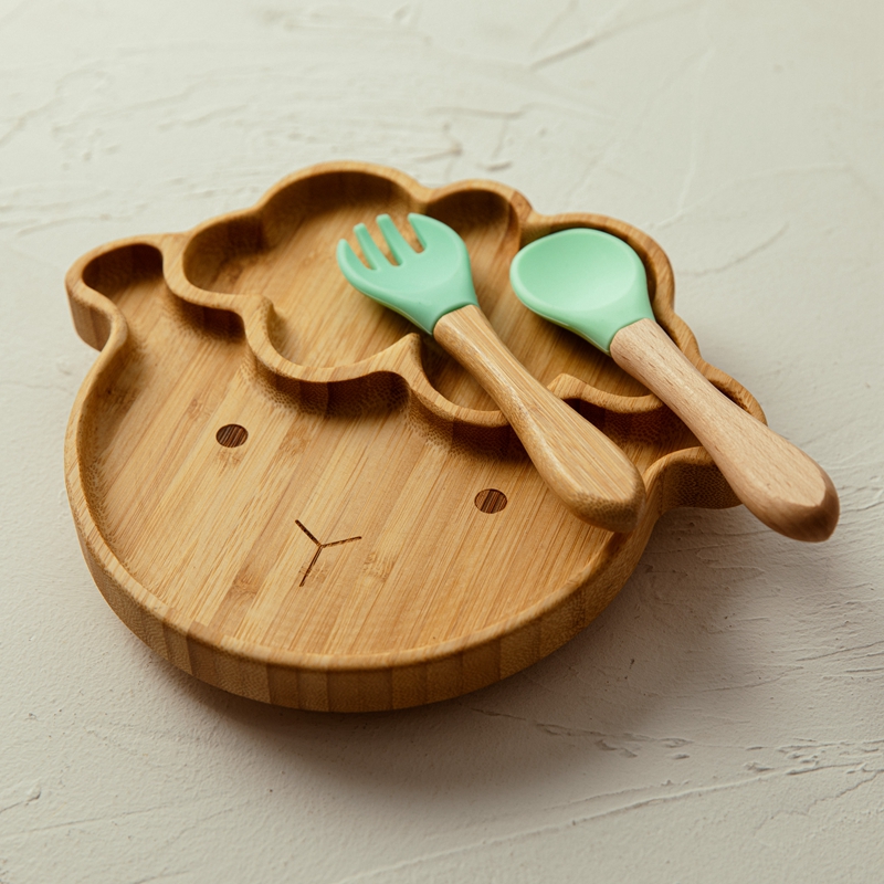 4pcs Children's Tableware Suct - Bamboo Cutlery recension och pris