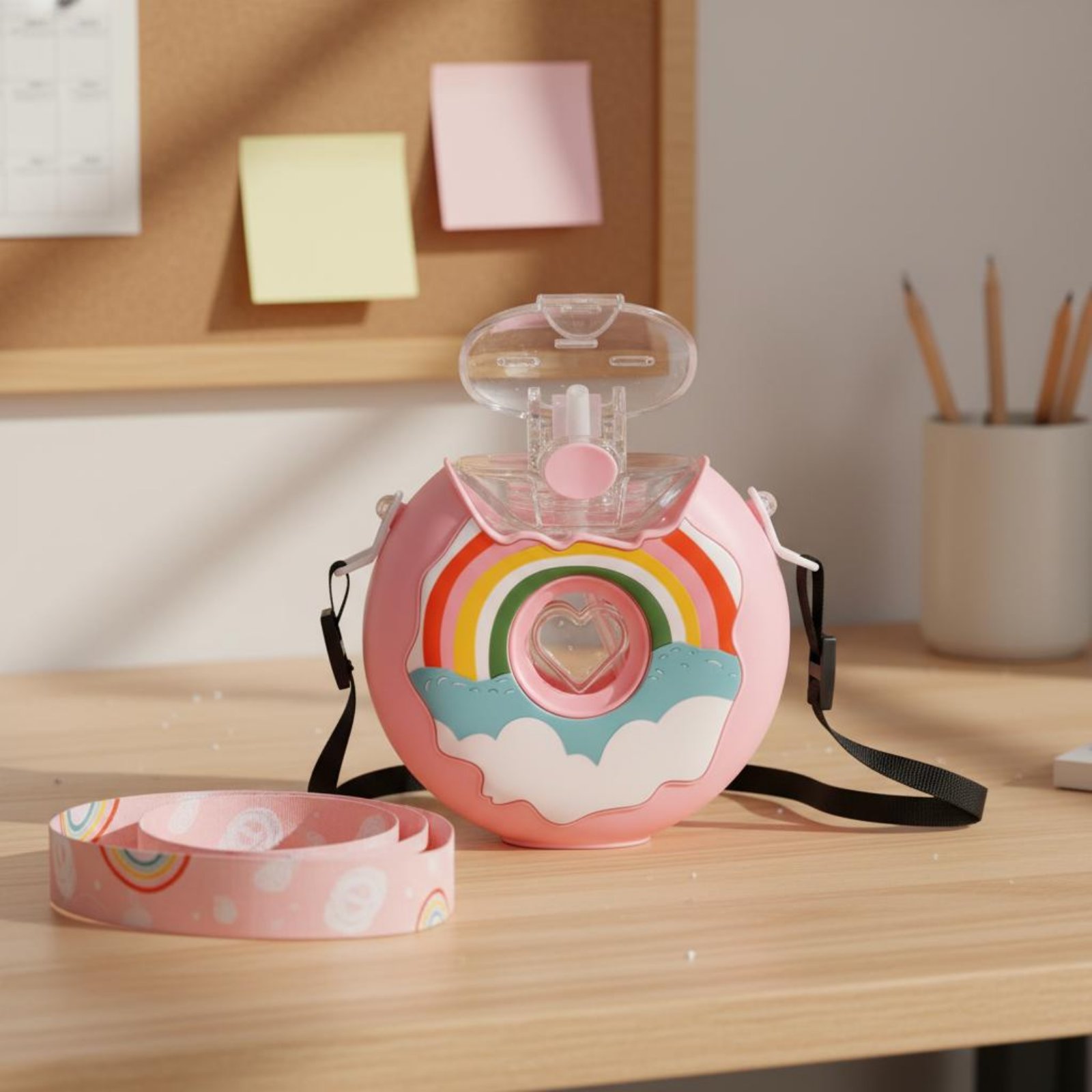 Donut Water Bottle Leak-Resist - Reusable Straw recension och pris